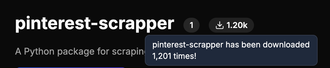 Pinterest Scraper — PyPI download stats