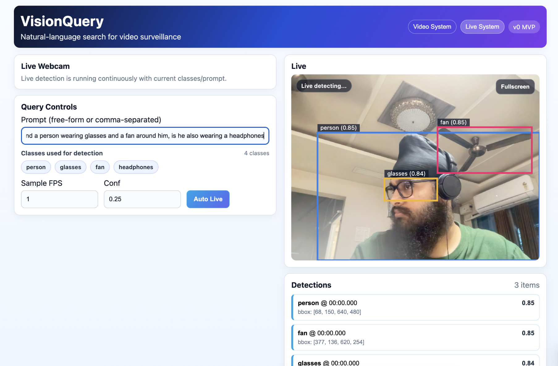 VisionQuery — open-vocabulary video search demo